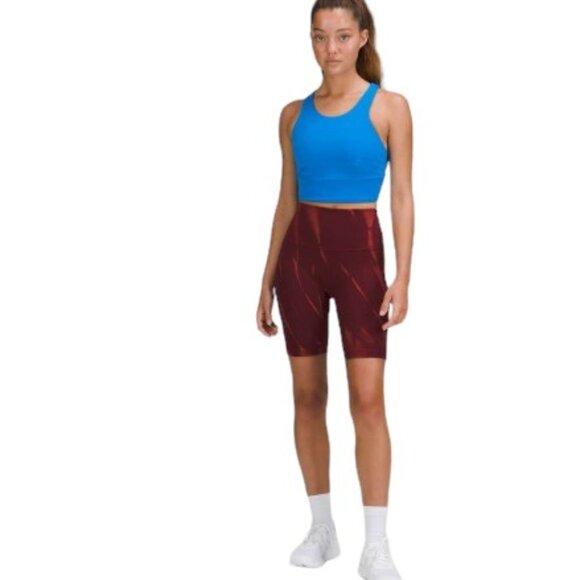 EUC Lululemon Wunder Train High-Rise Short 8" Sun Bleached Wash Red Merlot - Picture 5 of 10